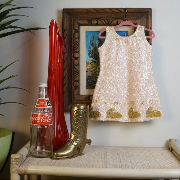 little attitudes sequin dress Little Attitudes by Debra Green Hand-Beaded Sequin A-Line Dress, Pageant SZ 7